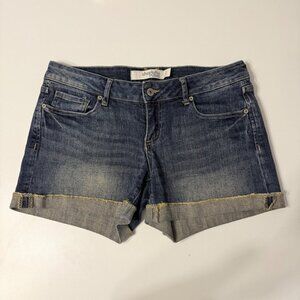 Charlotte Russe Womens Denim Mid-Rise Cuffed Jean Shorts Size 8